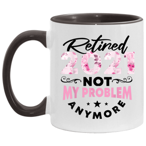 Retirement gifts for women 2021 Cute Flowers Retired 2021 T-Shirt AM11OZ 11 oz. Accent Mug