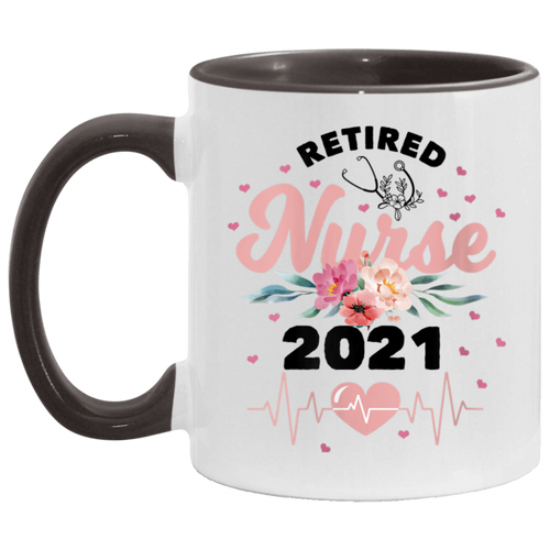 Womens Retirement gifts for Nurse 2021 Nursing Retired Nurse 2021 V-Neck T-Shirt AM11OZ 11 oz. Accent Mug