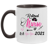 Retired Nurse 2021 Nursing Retirement Gift Est. 2021 B08T7RZBFZ AM11OZ 11 oz. Accent Mug