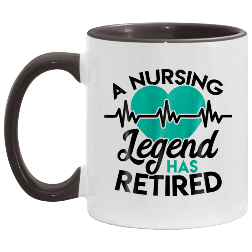 Retirement T Shirt for Nurses Nursing Legend Has Retired B07KCHZ667 AM11OZ 11 oz. Accent Mug