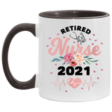 Womens Retirement gifts for Nurse 2021 Nursing Retired Nurse 2021 V-Neck T-Shirt AM11OZ 11 oz. Accent Mug